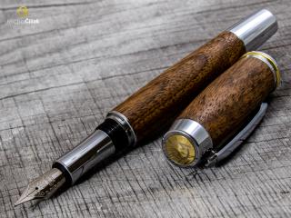 Dřevěné plnící pero Superior Royal Walnut - Burly chrome č.2229