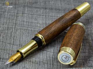 Dřevěné plnící pero Superior Royal Walnut - Burly gold č.2542