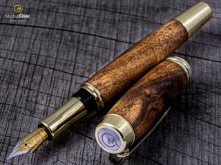 Dřevěné plnící pero Superior Royal Walnut - Burly gold č.2766