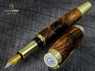 Dřevěné plnící pero Superior Royal Walnut - Burly gold č.2833