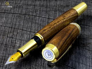 Dřevěné plnící pero Superior Royal Walnut - Burly gold č.2860