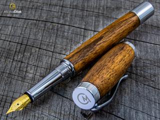 Dřevěné plnící pero Superior Royal Walnut - Elegant chrome č.2707