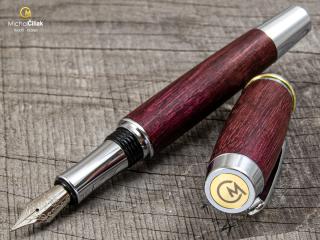 Dřevěné plnící pero Superior Superior Purpleheart - Burly chrome č.466
