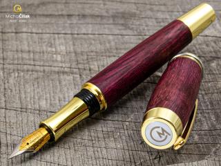 Dřevěné plnící pero Superior Superior Purpleheart - Burly gold č.464