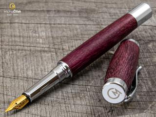 Dřevěné plnící pero Superior Superior Purpleheart - Elegant chrome č.462