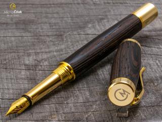 Dřevěné plnící pero Superior Wengé - Elegant gold č.400