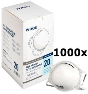 1000x IVROU Iris-03 CUP respirátor skořepinový NR, FFP3, 1000ks