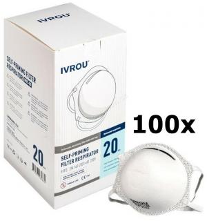100x IVROU Iris-03 CUP respirátor skořepinový NR, FFP3, 100ks