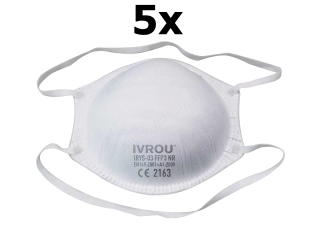 5x IVROU Iris-03 CUP respirátor skořepinový NR, FFP3 5ks