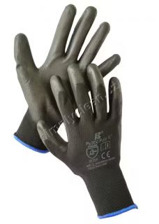 BAN PU300 POLY BLACK Pracovní rukavice černé, velikost XL (10), pár