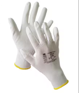 BAN PU300 POLY WHITE Pracovní rukavice bílé, velikost XL (10), pár
