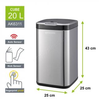 Koš na odpadky bezdotykový Helpmation CUBE 20 l