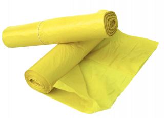 Pytel LDPE 100x120cm, 80mi, 240l, 5ks/rol, žlutý, cena za roli