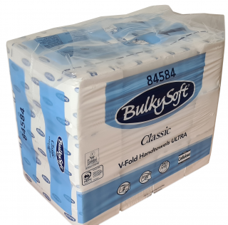 Ručník skládaný BulkySoft HANDYPACK, 2vrstvý, bílá celuloza, 3000ks, 84584
