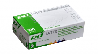 Rukavice jednorázové LATEXové pudrované PD, 100ks/bal, velikost L