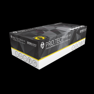 Rukavice jednorázové XL extra pevné NITRILOVÉ Unigloves PRO.TECT Black HD 100ks