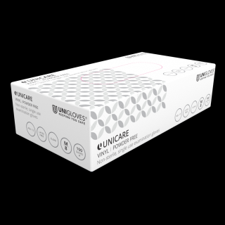 Rukavice jednorázové XL VINYLOVÉ Unigloves Unicare zdravotnické bez pudru 100ks