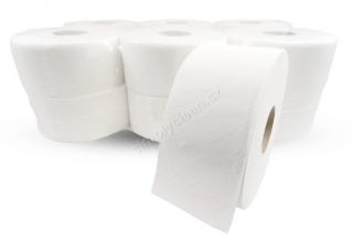Toaletní papír Jumbo SOFT, 2vrstvý, 190mm, celuloza, návin 100m, 12rol/balení