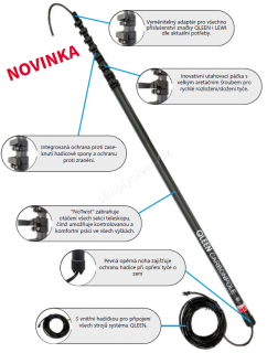 Tyč QLEEN - Hybridpole NoTwist 600 cm teleskopická tyč 4 segmenty