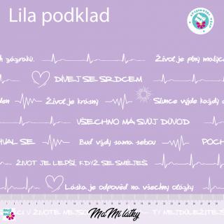 Bavlněný úplet MOTIVACE lila MaMi vzor