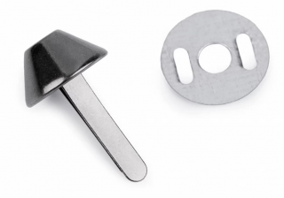 Dvounožkový hřeb / kovové nožičky na kabelky Ø12 mm 4ks tmavý nikl