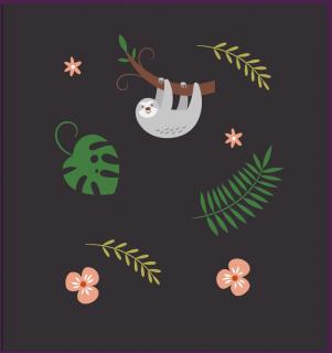 Koženkový panel 16x17cm lenochod