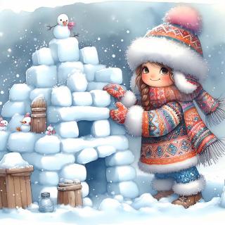 Koženkový panel  20x20cm holčička s iglu