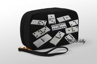 Koženkový panel  28x20cm hry - domino na tmavé