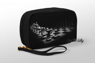 Koženkový panel  28x20cm hry - šachy tmavé