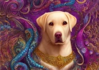 Koženkový panel  28x20cm labrador