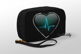Koženkový panel  28x20cm lékovka tmavé srdce
