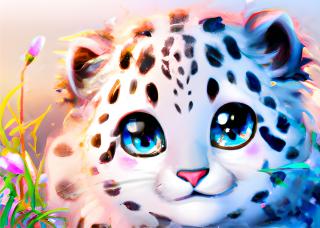 Koženkový panel  28x20cm leopardík