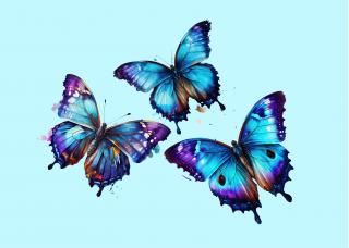 Koženkový panel  28x20cm motýlci modří