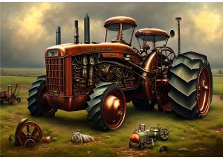 Koženkový panel  28x20cm traktor