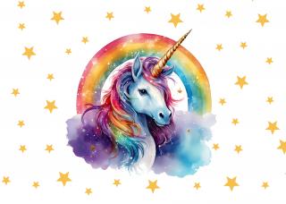 Koženkový panel  28x20cm unicorn s hvězdičkami