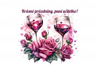 Koženkový panel  28x20cm víno pro učitelky