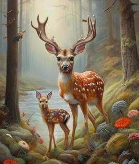 Koženkový panel 28x33cm Bambi