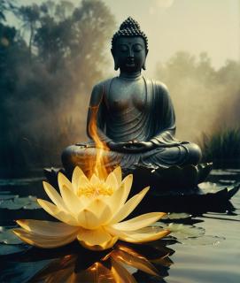 Koženkový panel 28x33cm Budha
