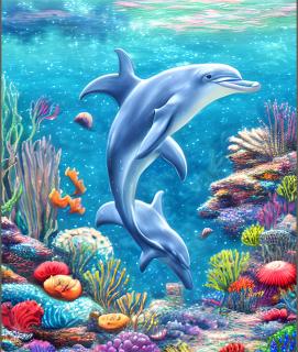 Koženkový panel 28x33cm delfín