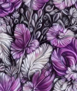 Koženkový panel 28x33cm fialová pírka
