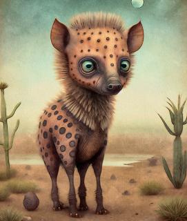 Koženkový panel 28x33cm hyena