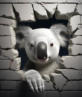 Koženkový panel 28x33cm koala ve zdi