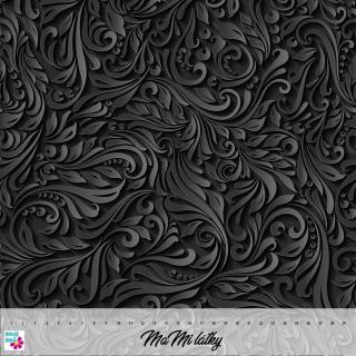 Koženkový panel 28x33cm ornamenty tmavé - zbytek z kuponu