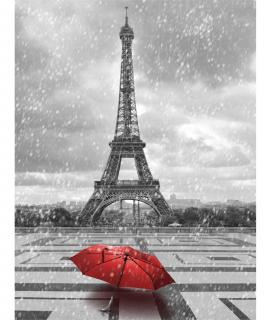 Koženkový panel 28x33cm Paříž s deštníkem