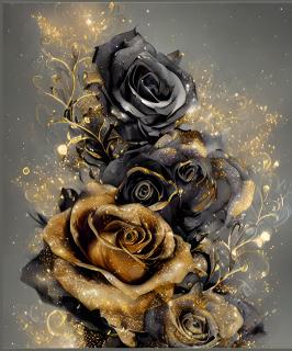Koženkový panel 28x33cm tmavé růže