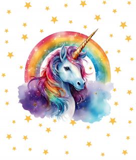 Koženkový panel 28x33cm unicorn s hvězdičkami