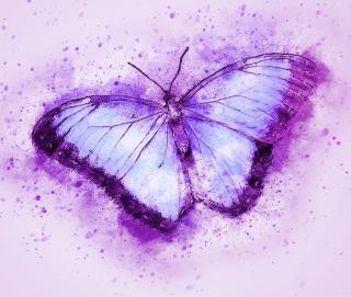 Koženkový panel 33x28cm fialový motýl