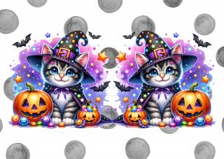 Koženkový panel karis 35x25cm halloween kočka