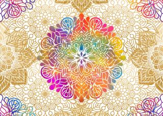 Koženkový panel karis 35x25cm mandala zlatá