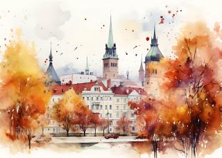 Koženkový panel karis 35x25cm město